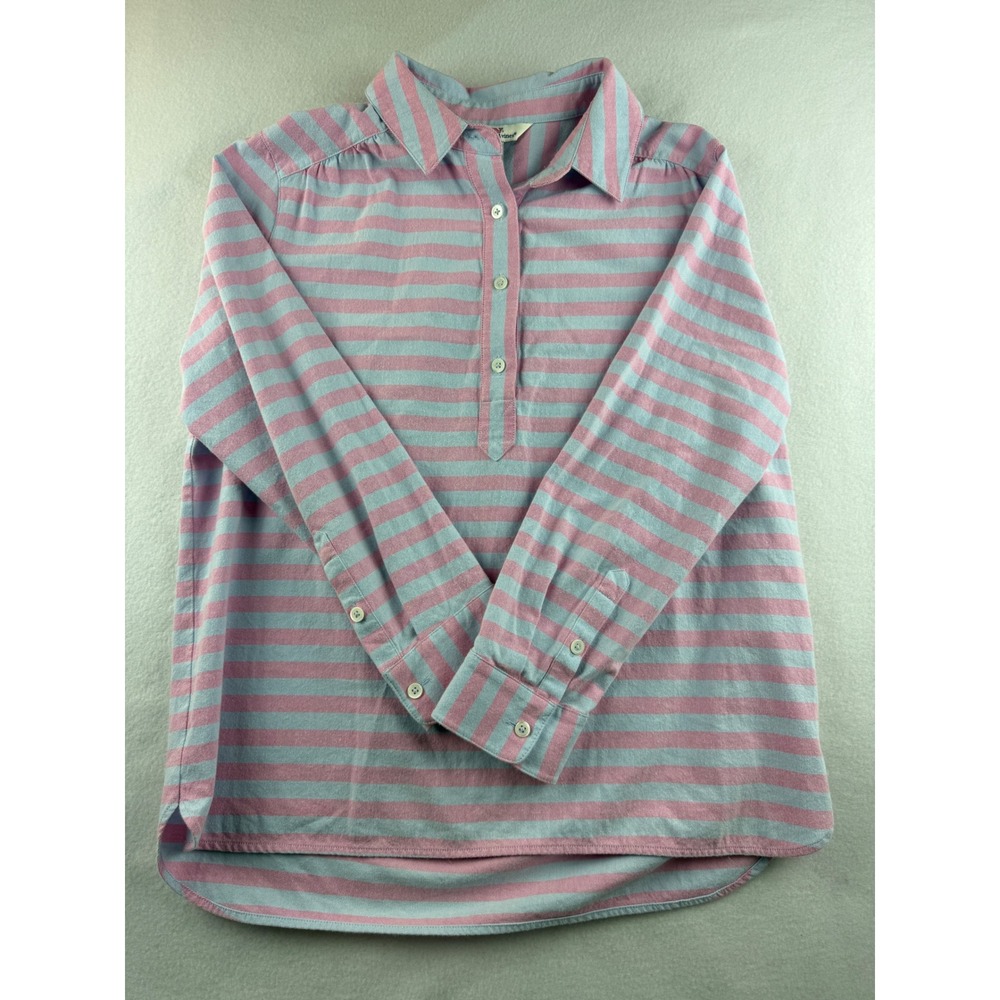 Vineyard‎ Vines Striped Tunic Shirt Women's Size 6 Pink Blue Collared Button Up
